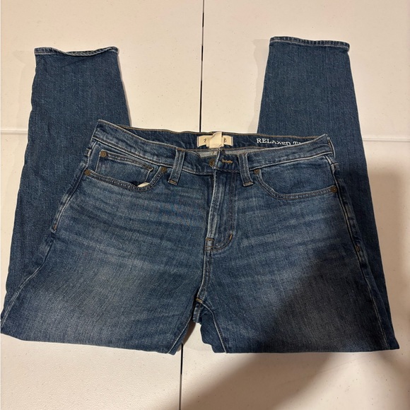 Madewell Relaxed Taper Men’s Size 31x32 Straight Leg Blue Denim Jeans - Picture 1 of 8